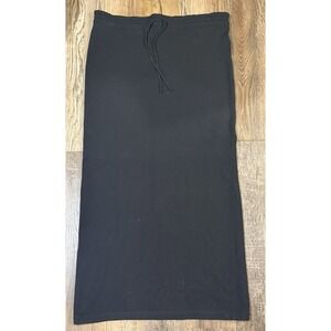 Lauren Ralph Lauren Merino Wool Cashmere Angora Blend Black Maxi Skirt Sz Large